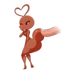 1girls 2017 ant antennae anthro anthrofied anus arthropod ass bedroom_eyes big_ass big_butt black_sclera blush blushing breasts brown_body brown_skin butt disembodied_hand eyebrows eyelashes eyeshadow fangs female finger half-closed_eyes heart hi_res hips honeypot_ant huge_ass huge_butt human insects interspecies large_ass large_butt larger_ambiguous lonbluewolf mammal naked nipples nude nude_female nudity one_eye_closed open_mouth simple_background size_difference smaller_female smile smiling solo_focus standing teeth thick thick_ass thick_thighs thighs tongue white_background wide_hips yellow_eyes