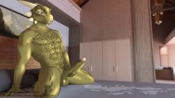 animation  anthro archshen balls   bed bedroom big_balls big_penis cock   cum gay masturbating masturbation muscles muscular naked orgasm penis tagme touching_penis video