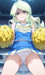 ai_generated angry cheerleader cheerleader_uniform diana_cavendish disgusted little_witch_academia panties pantyshot