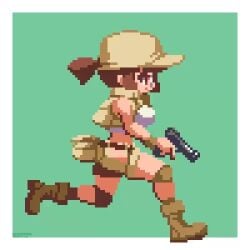 1girls animated fio_germi metal_slug pixel_art sakuemon solo_female tagme video