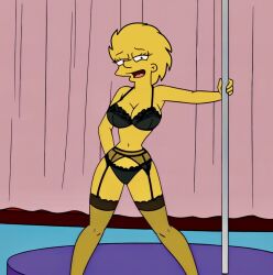 big_breasts dancer edit lingerie lisa_simpson pole pole_dancing stage stage_curtains stage_show the_simpsons