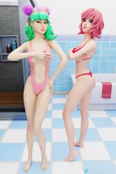 2girls ass breasts femele fortnite giocamolly nude outerwear skye_(fortnite) swimsuit touching_breast tropical_punch_zoey undercover_skye_(fortnite) underwear zoey_(fortnite)