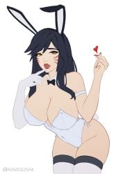 ahri ass big_ass big_breasts big_butt big_nipples big_thighs breasts breasts_bigger_than_head breasts_out bunny bunny_ear bunny_ears bunny_girl bunnygirl bunnysuit catgirl chest ear ears_up focus_on_chest fur furry hair hentai league_of_legends love nipples suit