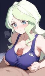 ai_generated blush boobjob diana_cavendish little_witch_academia sports_bra