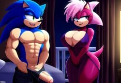 ai_generated ass blue_body breasts incest incest_(lore) magenta_fur male/female pink_hair sex sonia_the_hedgehog sonic_(series) sonic_the_hedgehog sonic_the_hedgehog_(series) sonic_underground sonic_x_sonia straight veiny_penis