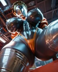 3d ai_generated atomic_heart bubble_butt cameltoe from_below huge_ass huge_breasts juicy_butt robot_girl the_twins_(atomic_heart) thick_thighs