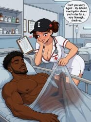 ai_assisted ai_generated caucasian_female hospital_bed inspection interracial large_penis