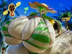 3d beach beach_ball bikini gardevoir hearts hyper_ass hyper_breasts lolipop maskedtreasure pokemon pokemon_(species) tagme