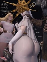 bare_thighs bubble_ass bubble_butt dialogue dialogue_bubble exposed_thighs huge_ass popogori see-through see-through_clothes tagme