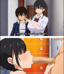 1boy 1girls 2d 2d_animation 2koma animated animated_gif bedroom before_and_after big_boobs big_breasts big_cock big_penis black_hair blowjob blush boobs breasts censored censored_penis choro_mesu_days close-up clothed clothed_female clothing cock completely_nude completely_nude_female completely_nude_male english_subtitles english_text fellatio female from_side front_view gif head_grab huge_breasts huge_cock huge_penis indoors instant_loss_2koma kneeling kotomi_(choro_mesu_days) large_breasts large_penis light-skinned_female light_skin long_penis male male/female mary_jane_(company) mosaic_censoring oral oral_penetration oral_sex pale-skinned_female pale_skin penis penis_in_mouth ren_(choro_mesu_days) ribbon school_uniform schoolgirl side_view subtitled sucking sucking_penis teenage_girl teenager text thick_thighs thighs voluptuous voluptuous_female