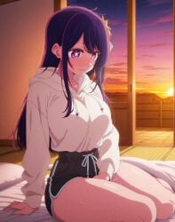cute_face female female_only hoshino_ai masturbation oshi_no_ko sex short