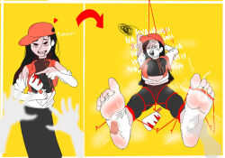 1girls absurdres angry angry_female artist_request blood_stain bondage butcher_knife butcher_vanity_(synthesizer_v) cannibal defeated_villainess deserved_torture evil_girl feet female_focus foot_fetish foot_focus foot_lick foot_play foot_worship highres hogtie hogtied kidnapped laughing licking_foot licking_soles pink_soles psycopath red_cap red_eyes restrained soles soles_fetish solo_female synthesizer_v tickle_fetish tickle_torture tickling tickling_feet ticklish_feet ticklish_female tied_up toes tongue_on_foot vane_lily vimalion_pro yandere yellow_background yi_xi_(synthesizer_v)