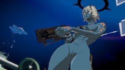 3d abs arc_system_works athletic athletic_female big_breasts big_gun blue_skin completely_nude completely_nude_female genderswap genderswap_(mtf) grey_hair guilty_gear guilty_gear_strive gun halo happy_chaos large_breasts mod muscular muscular_female nude nude_female nude_mod pale-skinned_female pistol pussy red_eyes red_hair rule_63 short_hair tattoo_on_chest toned toned_female vagina white_skin yellow_eyes