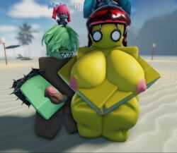 1boy 1girls 3d roblox roblox_condo roblox_game robloxian survivor_(mermio)
