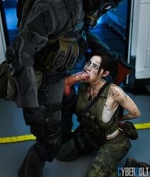 3d blender blowjob claire_redfield cyberbolt hunk hunk_(resident_evil) resident_evil resident_evil_2 resident_evil_2_remake saliva sloppy sloppy_blowjob