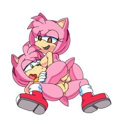 amy_rose anus boo_(sonic) breasts colorized_edit coolblue cum exposed_torso female footwear furry goth handwear masturbation mutual_masturbation nipples possessed_amy_rose pussy pussy_juice sega selfcest shoes sonic_(series) sonic_the_hedgehog_(series) sonic_x sweat third-party_edit tribadism wet yuri