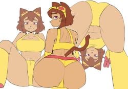 ass ass_bigger_than_head ass_focus big_ass big_breasts big_butt brown_fur brown_hair brown_tail butt furry gameoverse kit_(gameoverse) kit_bodega nervous purple_eyes sr.aguacate