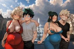 2boys 2girls 2milfs age_difference ai_generated areola areola_slip areolae areolae_slip arm_around_neck arm_around_partner arm_around_shoulder arm_around_shoulders armpit bakedcookie blonde_hair blue_dress breasts chubby chubby_female cuckold dark_areola dark_areolae dark_nipples day dominant_female dominant_male engorged_breasts foursome green_hair grin groping groping_breasts groping_from_behind hair_bun highres inko_midoriya izuku_midoriya katsuki_bakugou large_areola large_areolae large_breasts mature mature_female mature_woman milf mitsuki_bakugou motherly_cuckold my_hero_academia netorare netorase nipple_slip older_female_and_younger_male outdoors pregnant pregnant_belly pregnant_female red_dress red_eyes smile spiky_hair submissive_female submissive_male swapping swapping_moms swingers swinging_(relationship) swinging_(sex) uncensored voluptuous voluptuous_female