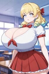 ai_generated blonde_hair blue_eyes female huge_breasts scarlett_(unicorn_overlord) unicorn_overlord