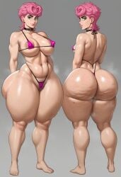 1girl 1girls ai_generated areolae ass barefoot big_ass big_butt bikini booty bottom_heavy breasts breedable breedable_hips bubble_ass bubble_butt cellulite choker curvaceous curvy curvy_figure fat_ass feet female green_eyes hairy_pussy hips jojo's_bizarre_adventure musk musk_clouds oiled oiled_skin pawg pawg_build perfect_ass phat_ass pink_bikini pink_hair pubic_hair sexy sexy_ass sexy_body sexy_female short_hair sweat taiga20 thicc thicc_ass thicc_thighs thick thick_ass thick_thighs trish_una vento_aureo voluptuous voluptuous_female wet wide_ass