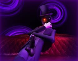 1_eye 1boy 2026 3d 3d_render black_background black_dick eyepatch flower flower_on_hat flower_on_head hat looking_at_viewer male male_only non-human penis penis_out penis_out_of_pants piggy:_book_2 piggy_(game) purple_suit roblox roblox_game sitting_on_chair smiling smiling_at_viewer solo solo_male suit the_insolence_(piggy) tio_(piggy) top_hat