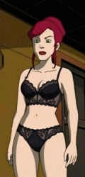 1girls april_o'neil april_o'neil_(tmnt_2003) black_bra black_panties bra female female_only panties red_hair screenshot_edit solo teenage_mutant_ninja_turtles tmnt_2003 underwear underwear_only