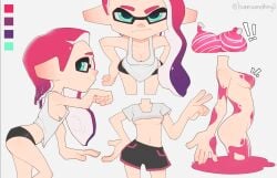 bunnsomethingi1 bust cleavage female inkling_girl multiple_angles sideboob solo splatoon underboob