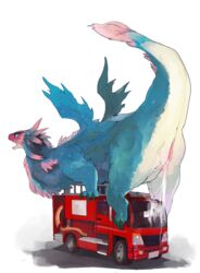 after_masturbation animal_genitalia anthro cloaca dragon dragons_having_sex_with_cars feathered_dragon feathered_wings feathers female fire_truck liteu pussy_juice raised_tail simple_background small_wings solo white_background wings