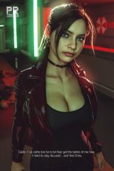 1girls 3d abs absurdres ass biohazard breasts capcom claire_redfield claire_redfield_(jordan_mcewen) cleavage female female_only fit fit_female highres huge_breasts large_breasts pristinerenders resident_evil resident_evil_code_veronica solo