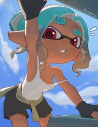bunnsomethingi1 female mechanic_(splatoon_raiders) solo splatoon splatoon_raiders tank_top
