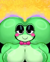 1girl ass ass_focus boobs boobs_out bubble_butt butt butt_bigger_than_head butt_focus facing_viewer fart fart_cloud fart_fetish farting farting_female glitch_productions hyper_ass laying_on_stomach ribbit_(the_amazing_digital_circus) slushie44 smug smug_face the_amazing_digital_circus viewer_pov wet_fart