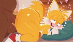 2boys ai_generated anal_sex animated anonymous_male bedroom big_ass doggy_style femboy fucked_silly gay human_on_anthro no_sound sex_from_behind slim tagme tails_the_fox video