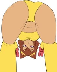 ass ass_bigger_than_head ass_crack ass_focus big_ass big_breasts big_butt boobs brown_fur brown_hair furry gameoverse kit_(gameoverse) kit_bodega peace_sign purple_eyes sr.aguacate tits