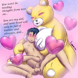 1boy 1female 1girl 1male brainwashed brainwashing digimon heart heart_balloon heart_bubbles hypnosis loonerma masturbation mind_control monzaemon
