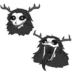 afterverse cute deer deer_girl fangs female female_only fur furry glowing_eyes hair hairy hairy_pussy half_nude horn horns long_hair long_tongue monster monster_girl mouth_open rainforest rainforest_pussy saliva saliva_trail skull skull_head tall taller_female throat