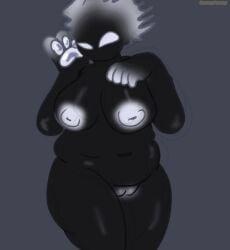 black_body chubby chubby_female female female_only madness:_project_nexus madness_combat sunnypawsy the_deliberator white_eyes white_nipples white_pussy