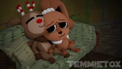 3d 3d_animation 3d_model accurate_art_style animated bedroom_eyes blender blushcrunch_studio bunny_girl cocoa_(dandy's_world) dandy's_world handjob music pleasure_face reindeer roblox rudie_(dandy's_world) tagme temmietox temmietox_(artist) video
