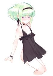 1boy 1femboy androgynous babydoll blush blushing bob_cut broccoholic clothed clothing collar crossdressing embarrassed femboy femboy_only feminine_faced_male feminine_male lio_fotia male nervous petite petite_body petite_male promare see-through see-through_clothing short_hair short_male shy slim slim_male slim_waist solo thin_waist twink