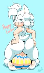 1futa 2017 absurd_res anthro argento ass balls big_balls big_butt blue_eyes bodypaint easter easter_balls english_text feet furry futa_only futa_sans_pussy futanari hair half-closed_eyes hand_on_ass hedgehog hi_res holidays huge_balls intersex looking_at_viewer looking_back mammal nude painted_balls perineum simple_background solo solo_futa sonic_(series) sophie_(argento) taint text white_hair