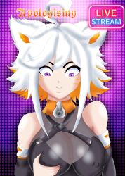 artexgtm cover cover_art demenishki orange_hair purple_eyes red_panda red_panda_girl virtual_youtuber vtuber white_hair