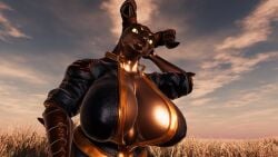 1girls belyasnikov big_breasts boob_window breasts cleavage deathclaw enormous_breasts fallout female female_only giant_breasts gigantic_breasts ginormous_breasts huge_breasts hyper_breasts large_breasts massive_breasts monster monster_girl vault_suit voluptuous voluptuous_female