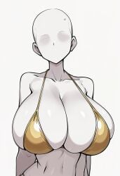 1other ai_generated apis_mellifera bikini gigantic_breasts gold_bikini mannequin template
