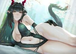 arknights female female_only red_horns zhuang_fangyi_(arknights)
