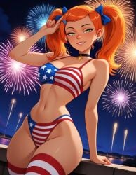 4th_of_july ai_generated american_flag american_flag_bikini ben_10 ben_10_(classic) doctor_payne ginger gwen_tennyson gwen_tennyson_(classic) independence_day sortaplaymates teenage_girl teenager