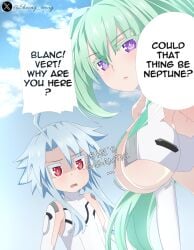 blue_hair breasts female flat_chest flat_chested girl green_hair green_heart green_heart_(neptunia) hyperdimension_neptunia hyperdimension_neptunia_the_animation medium_breasts neptunia neptunia_(series) purple_eyes red_eyes sheong_wong white_heart white_heart_(neptunia)