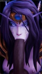 3d 3d_model 3d_render blender blender_(software) blender_cycles blowjob breasts dark-skinned_male desess3intes elf fellatio looking_at_viewer pov render tagme void_elf world_of_warcraft xal'atath