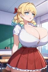 ai_generated blonde_hair blue_eyes female huge_breasts scarlett_(unicorn_overlord) unicorn_overlord