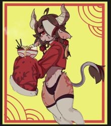 1girls female furry furry_female ramen rkitsune sheep