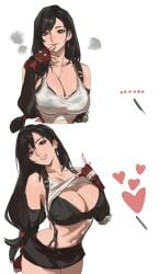 big_boobs big_breasts black_bra black_hair black_hair_female boobs bra breasts clothed clothed_female enargeia5525 female female_focus female_only final_fantasy final_fantasy_vii flirting flirting_with_viewer large_boobs large_breasts lifting_shirt light-skinned_female light_skin long_hair long_hair_female offscreen_character red_eyes red_eyes_female solo solo_female solo_focus tifa_lockhart