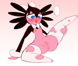 ... 1girls anus ass bandaid bandaids_on_nipples blue_eyes blush bow eggshoppe embarrassed female female_only flat_chest gothitelle gradient_background lipstick long_sleeves looking_down navel no_humans pink_background pokemon pokemon_(species) pokemon_bw presenting purple_skin pussy red_lipstick simple_background sitting solo solo_female speech_bubble spread_legs thighhighs torn_clothes torn_thighhighs true_flat_chest uncensored white_background white_bow white_legwear